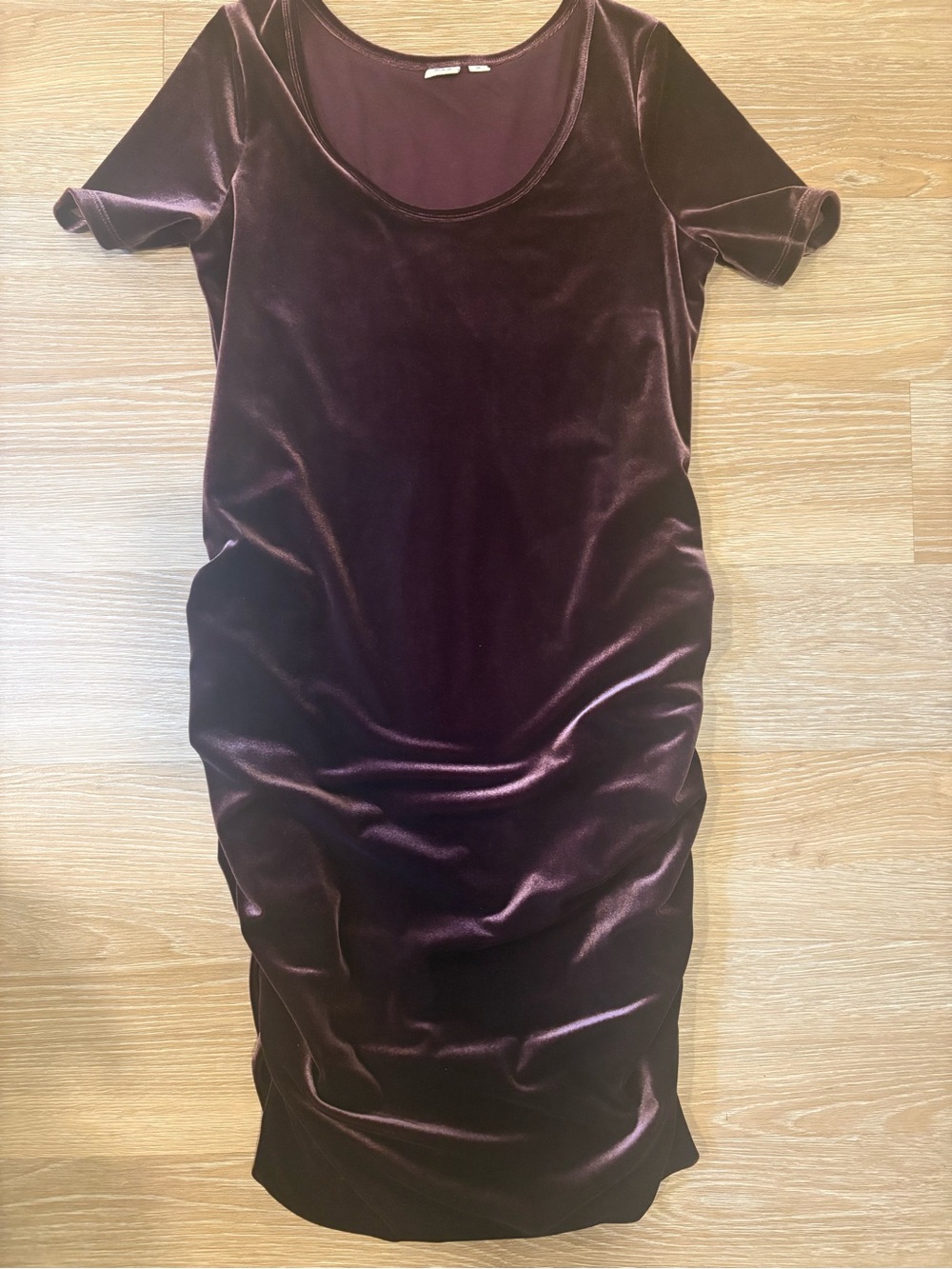 GAP Velvet Scoop Midi Dress — Plum